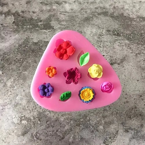 MOLDE DE SILICON FLORES X 9
