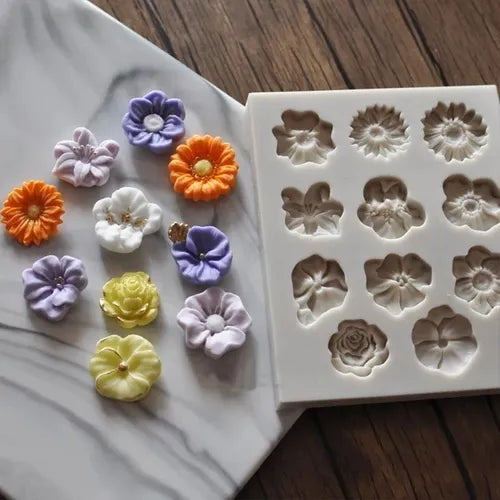 MOLDE DE SILICON FLORES X 11