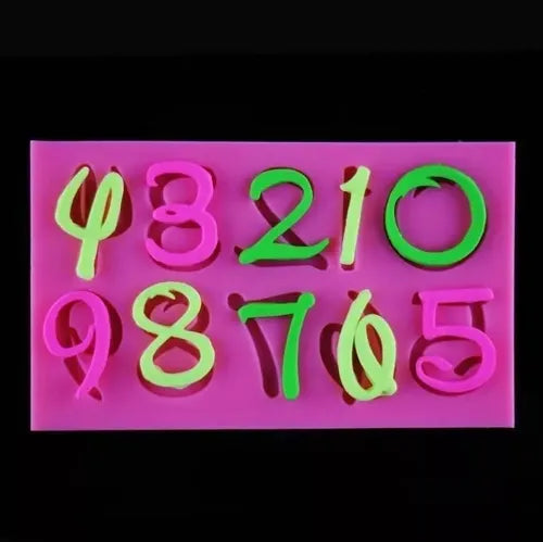 MOLDE DE SILICON NUMEROS FANTASIA