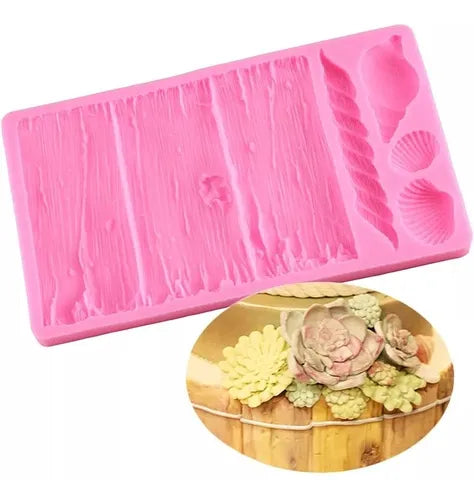 MOLDE DE SILICON ARBOL CARACOL Y CONCHAS