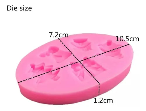 MOLDE DE SILICON NAVIDAD X 5