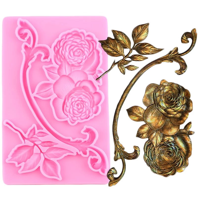 MOLDE DE SILICÓN APLICACIÓN DE ROSAS