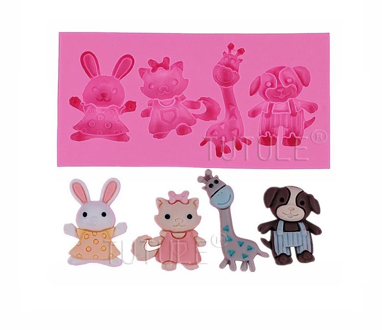 MOLDE DE SILICÓN ANIMALES CUTTE