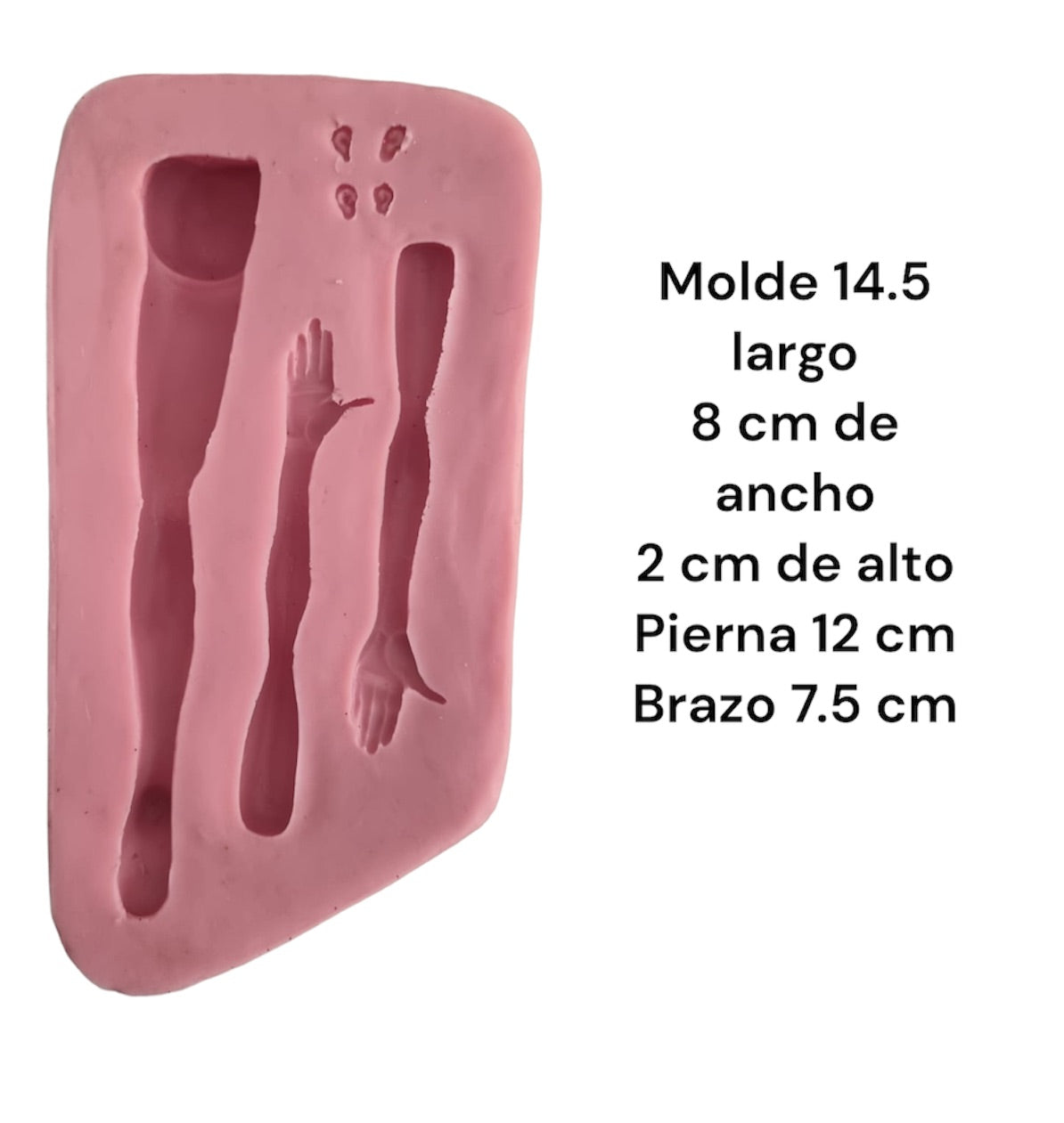 MOLDE DE SILICÓN TORSO CON PIERNA, BRAZOS Y OREJAS, CABEZA INCLUIDA
