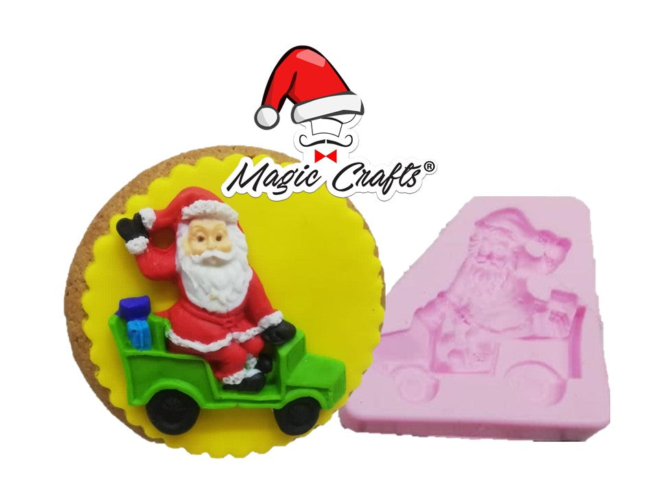 MOLDE DE SILICÓN SANTA EN AUTO