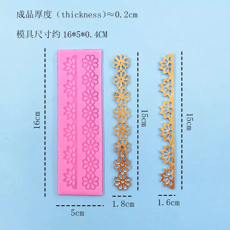 MOLDE DE SILICÓN ENCAJE DE FLORES