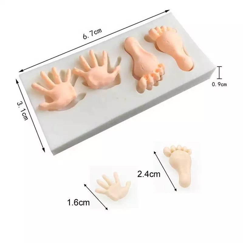 Molde de Silicón Manos y Pies mini