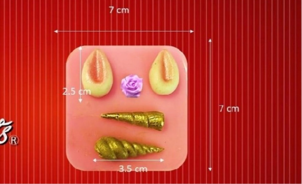 MOLDE DE SILICÓN CUERNOS Y OREJAS DE UNICORNIO