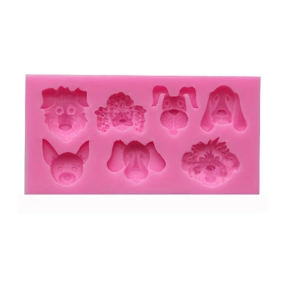 MOLDE DE SILICÓN PERROS, CACHORROS X 7