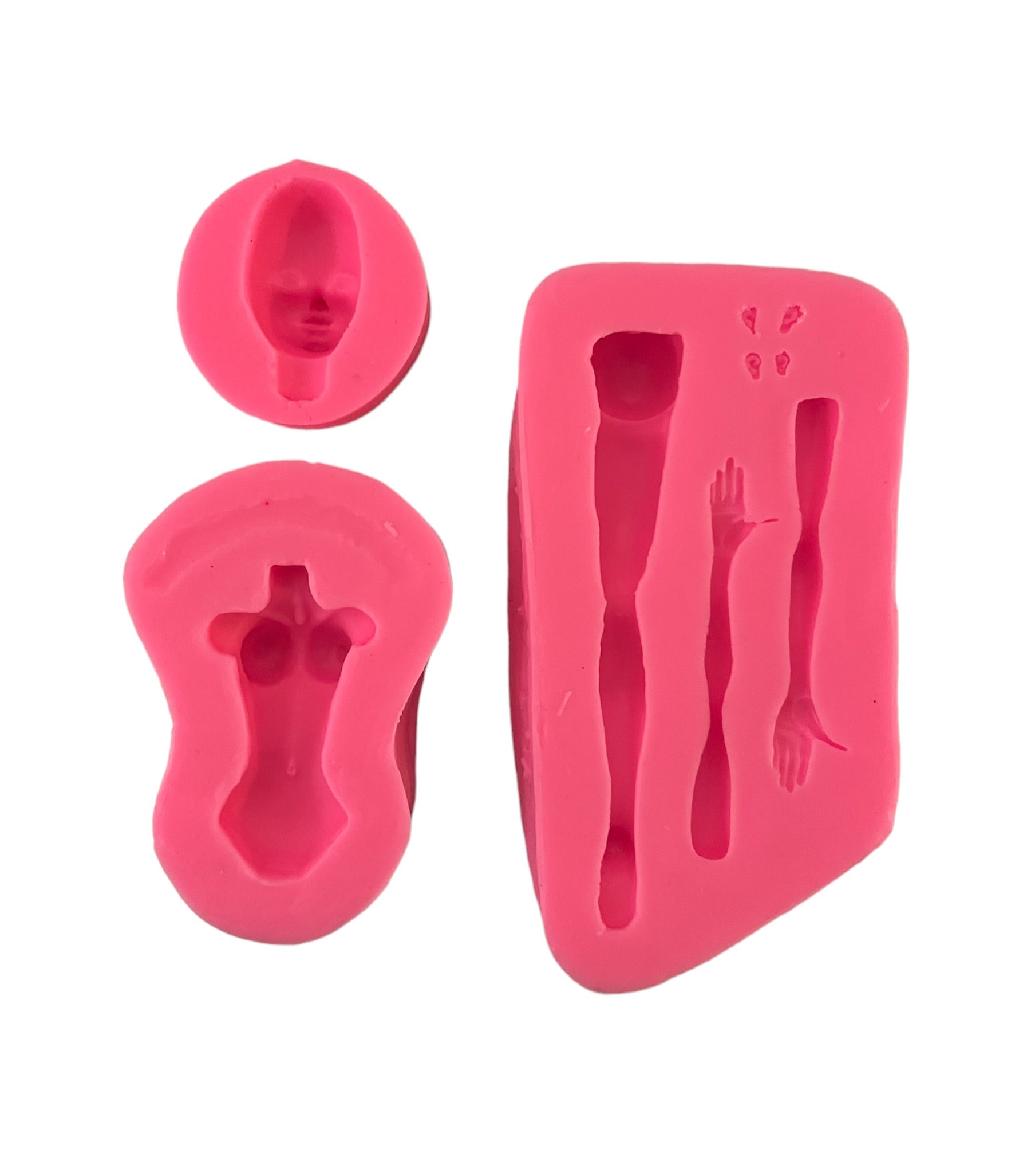 MOLDE DE SILICÓN TORSO CON PIERNA, BRAZOS Y OREJAS, CABEZA INCLUIDA